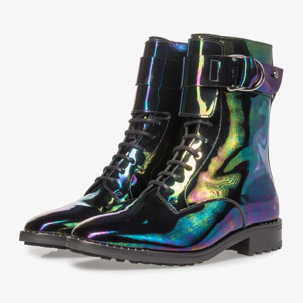 Multi-color veterboot van lakleer