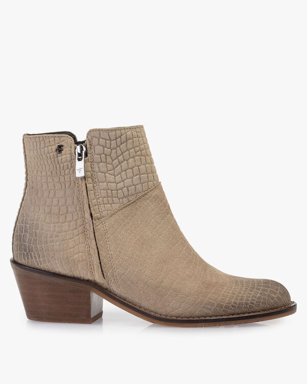 Enkellaars su&egrave;de beige