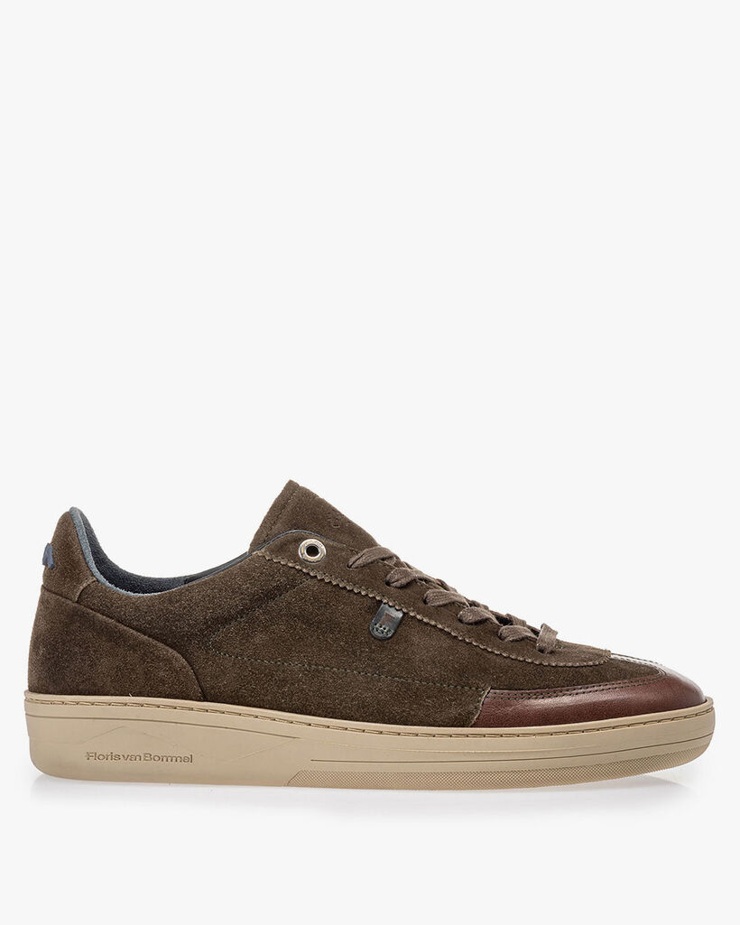 Sneaker su&egrave;de donkergroen