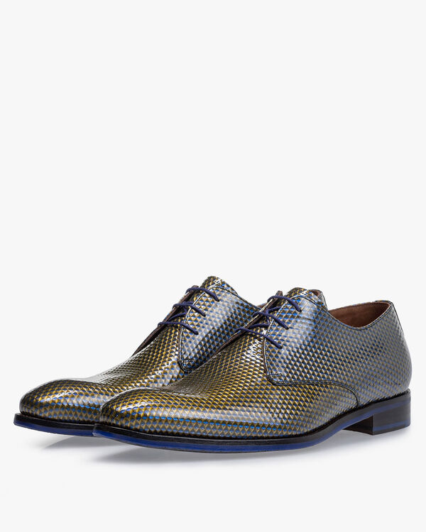 Veterschoen lakleer blauw