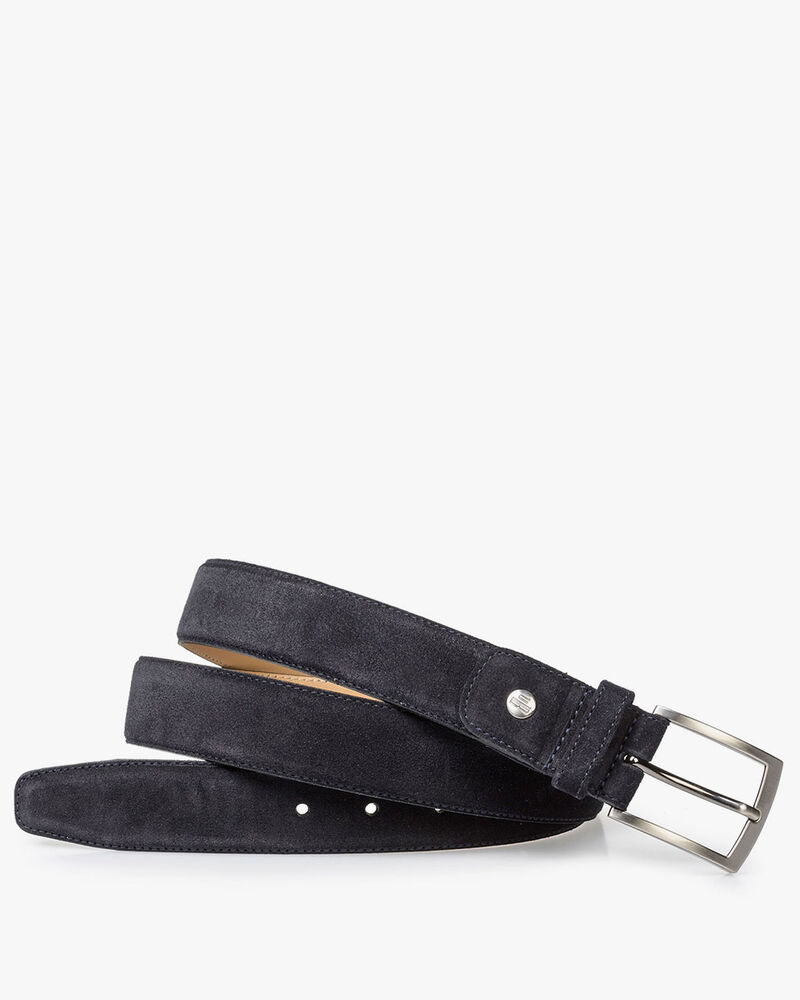 Donkerblauwe su&egrave;de riem