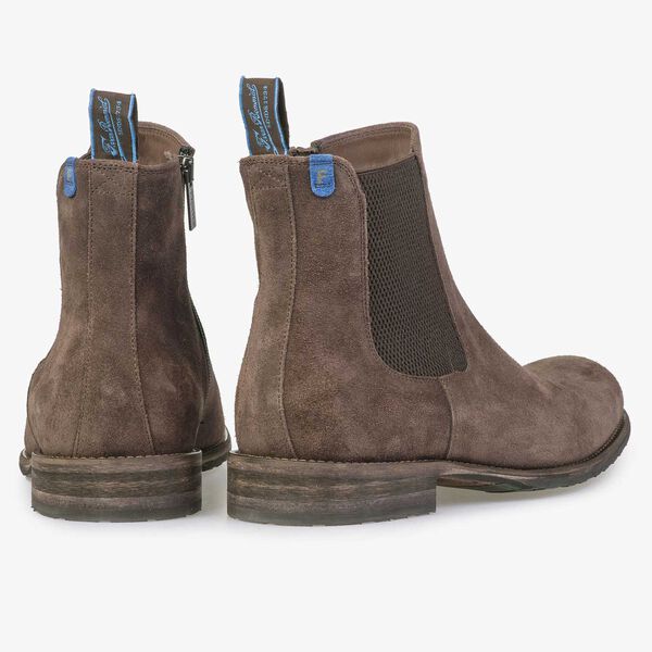 Wol gevoerde bruine su&egrave;de chelsea boot