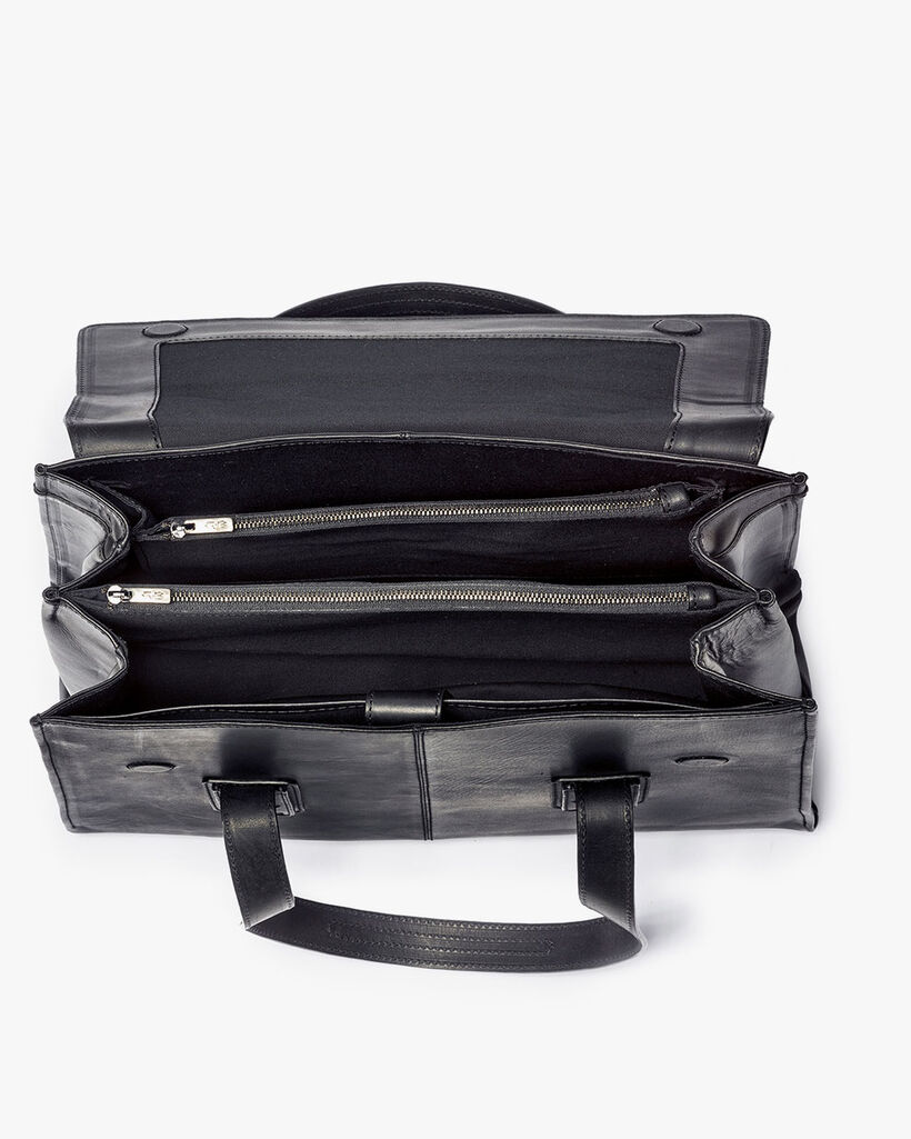 Black leather business bag