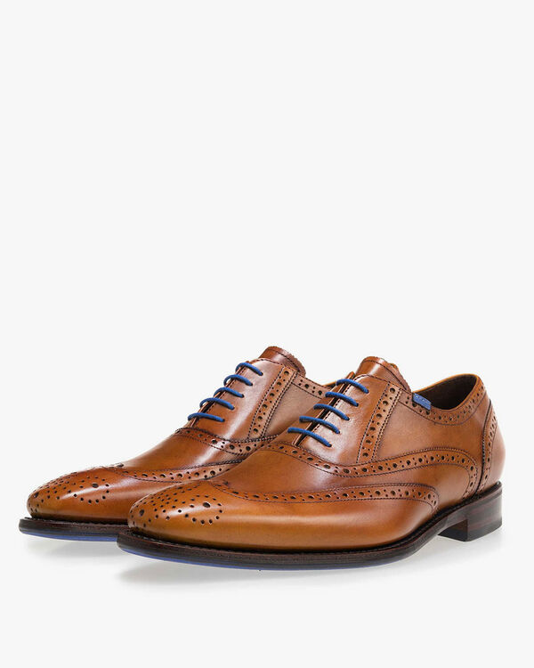 Veterschoen kalfsleer cognac