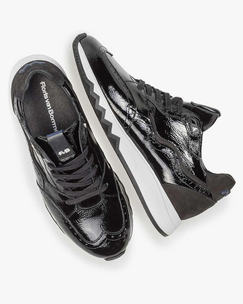 Zwarte lakleren sneaker