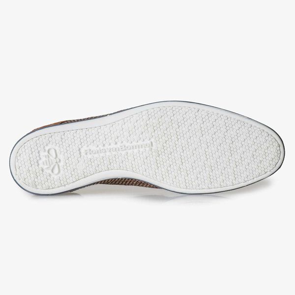 Leren veterschoen cognac gevlochten
