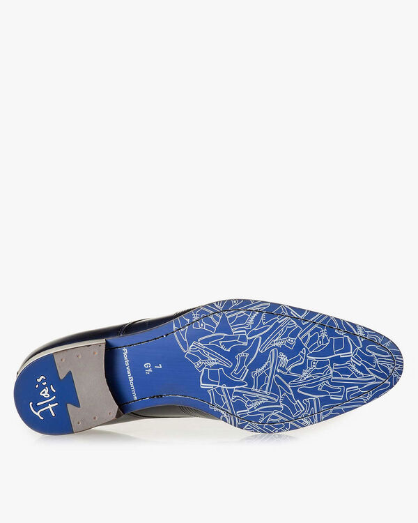 Veterschoen kalfsleer donkerblauw