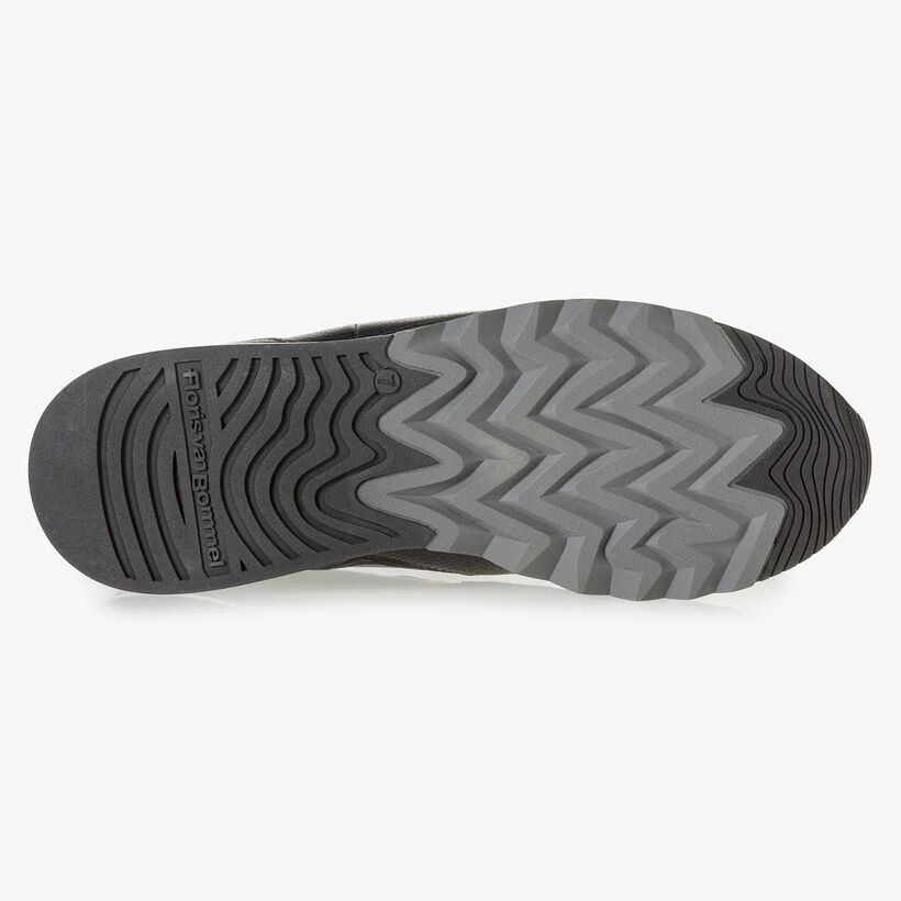 Premium blauwe metallic leren sneaker met print