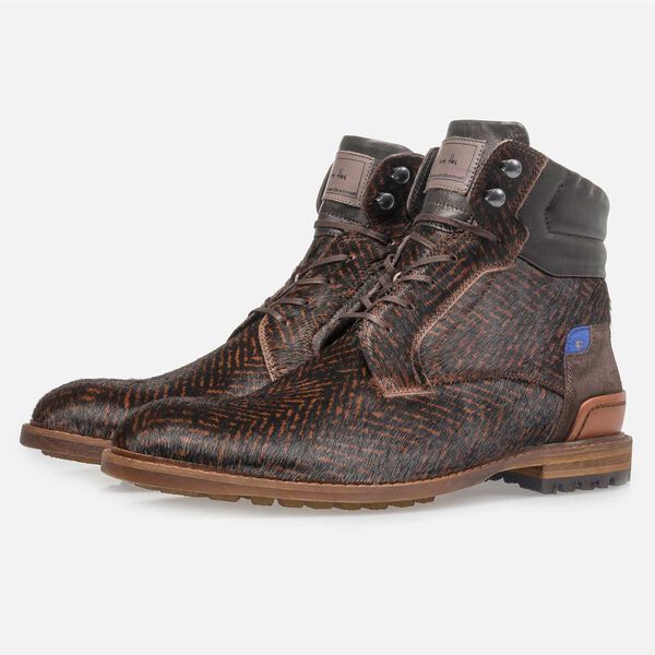 Premium pony veterboot cognac met print