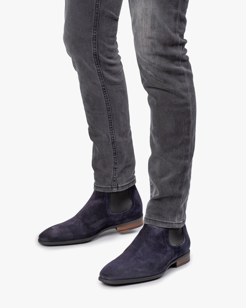 Chelsea boot su&egrave;de blauw