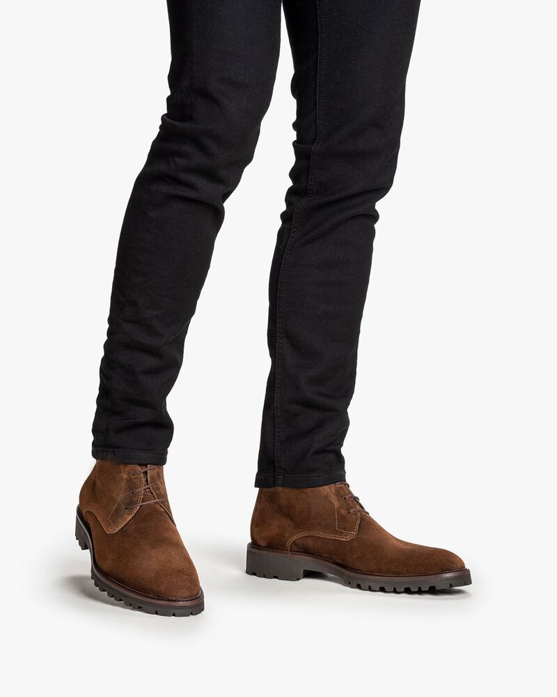 Veterboot su&egrave;de cognac
