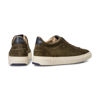 Sneaker su&egrave;de donkergroen