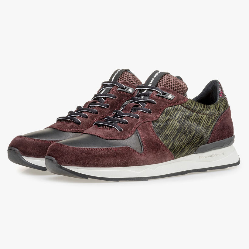 Red suede leather sneaker