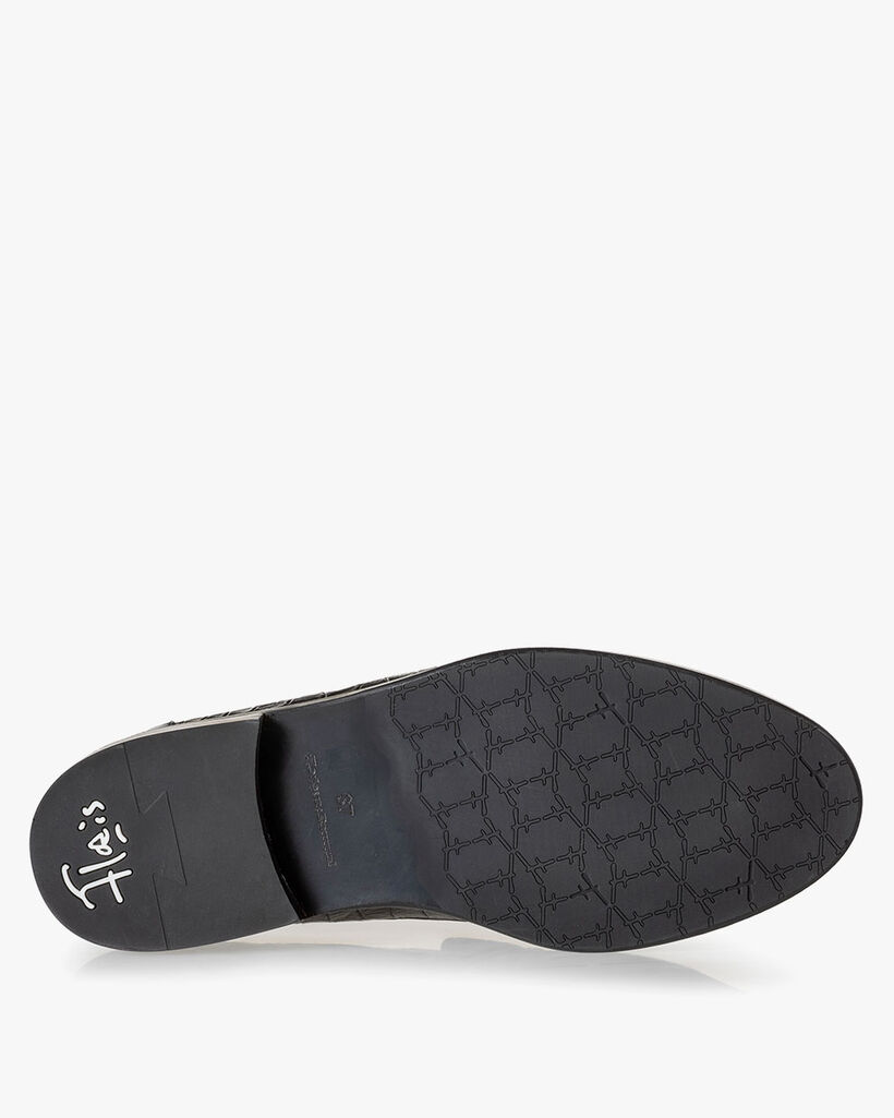 Loafer reptielenprint zwart
