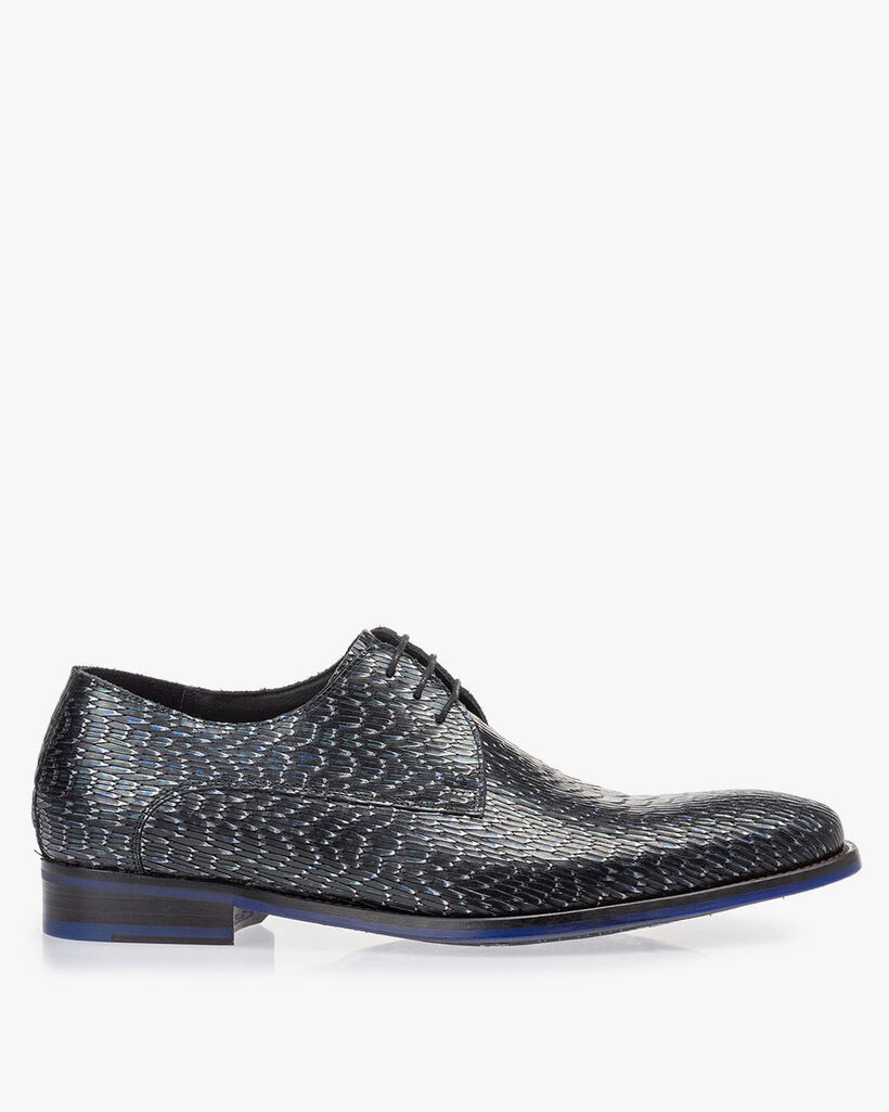 Lace shoe metallic dark green