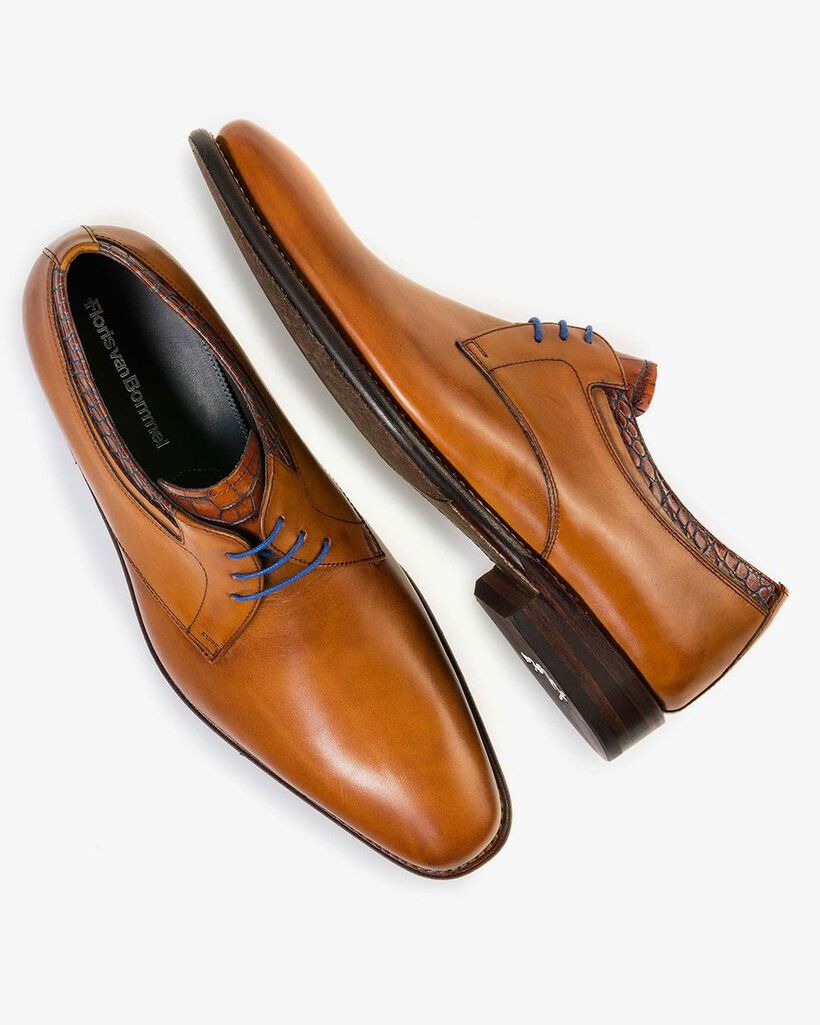 Floris van Bommel cognac leather men's lace-up shoe