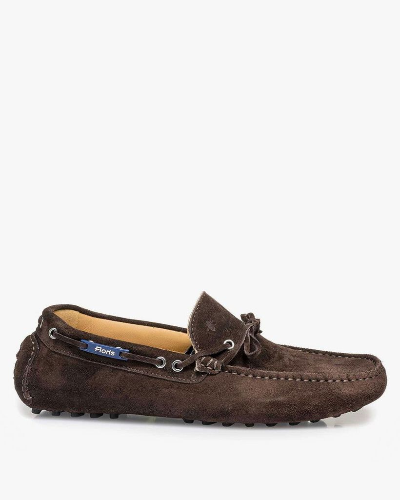 Donkerbruine kalfssu&egrave;de mocassin