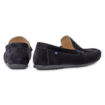 Mocassin su&egrave;de donkerblauw