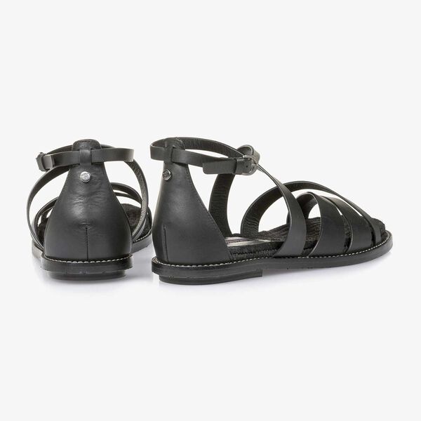Black leather sandal