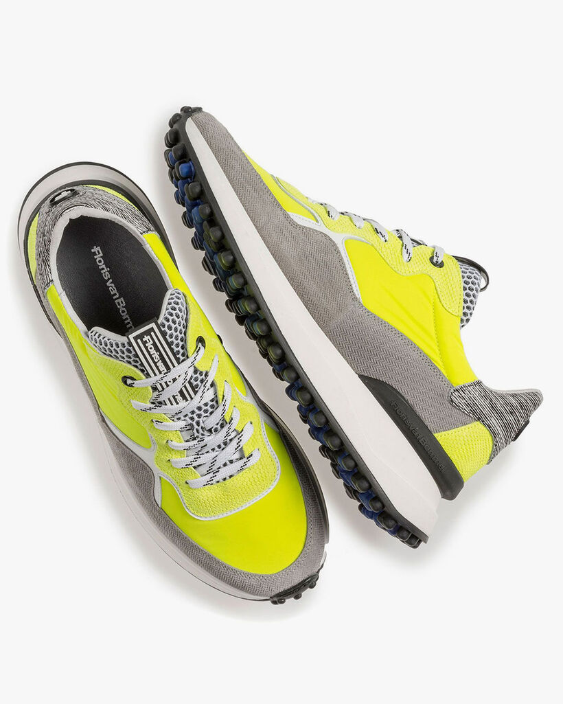 Premium grey and yellow sneaker