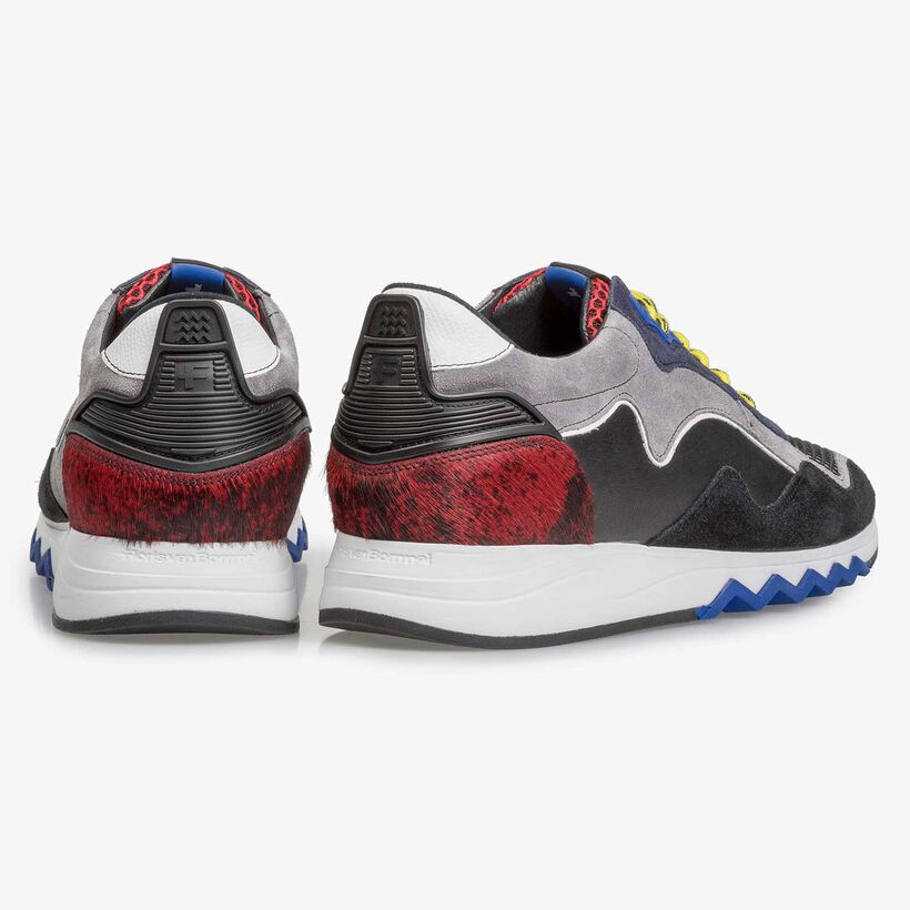Su&egrave;de sneaker zwart/rood
