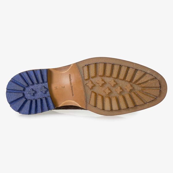 Donkerbruine su&egrave;de veterboot met print
