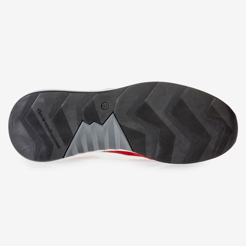 Multi-color su&egrave;de sneaker rood/wit