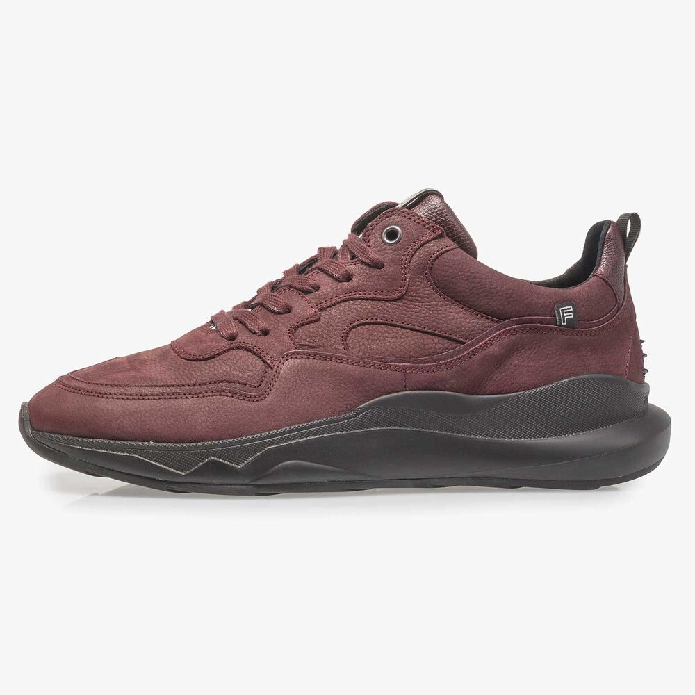 Red nubuck leather with fine texture