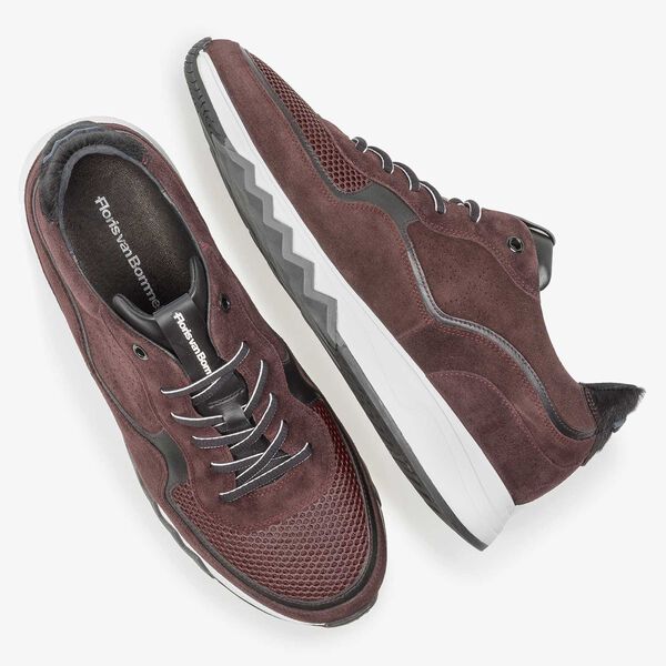 Red suede leather sneaker