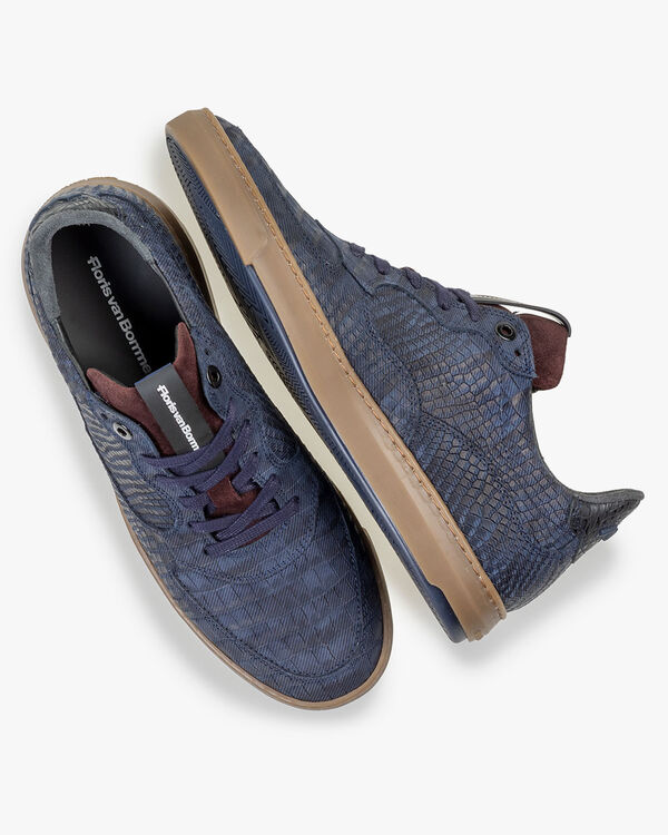 Sneaker reptile print blue