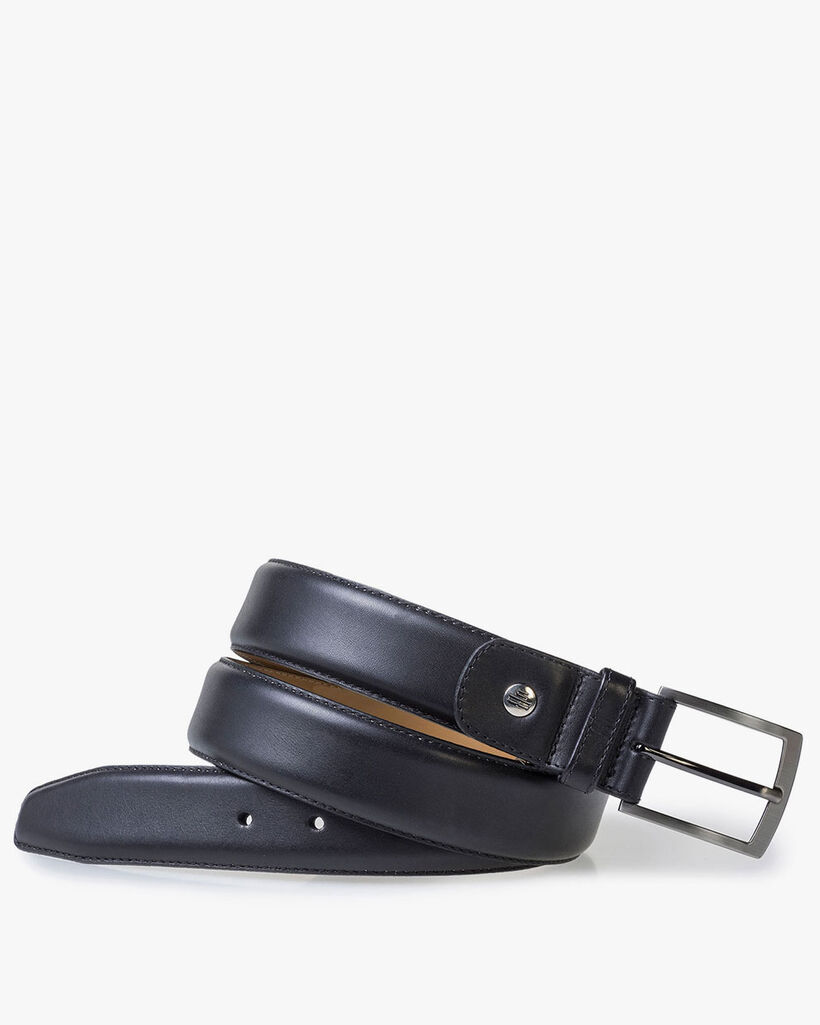 Black calf leather belt