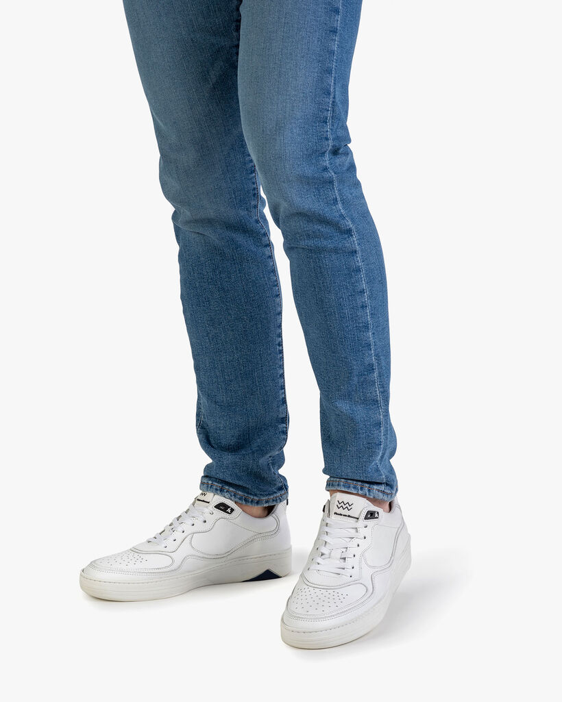 Sneaker wit leer