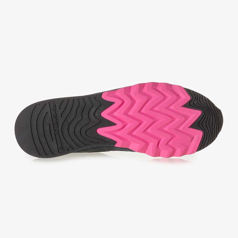 Donkerblauwe nubuckleren sneaker
