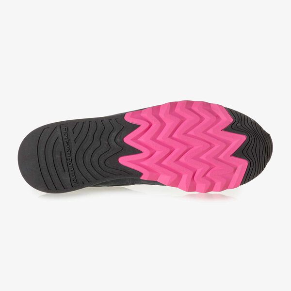 Donkerblauwe nubuckleren sneaker