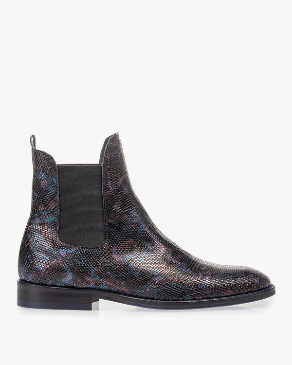 Chelsea boot crocoprint blauw