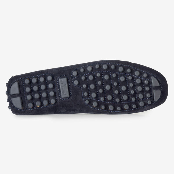 Donkerblauwe su&egrave;de mocassin