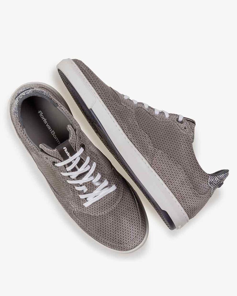 Sneaker geprint su&egrave;de grijs