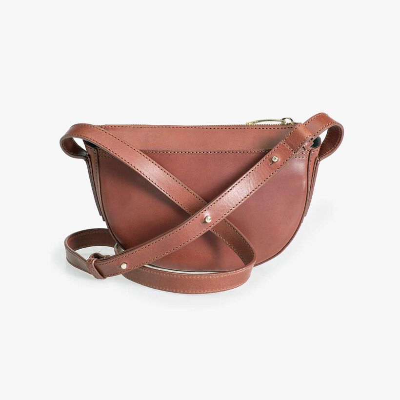 Bruine leren cross body bag