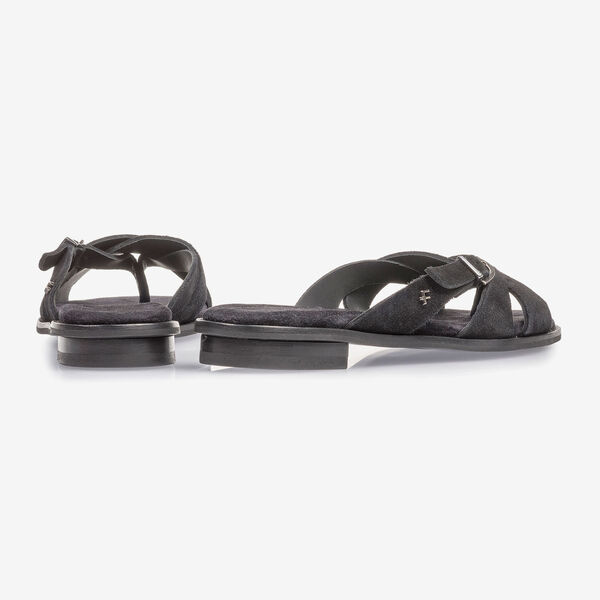 Zwarte su&egrave;de slipper