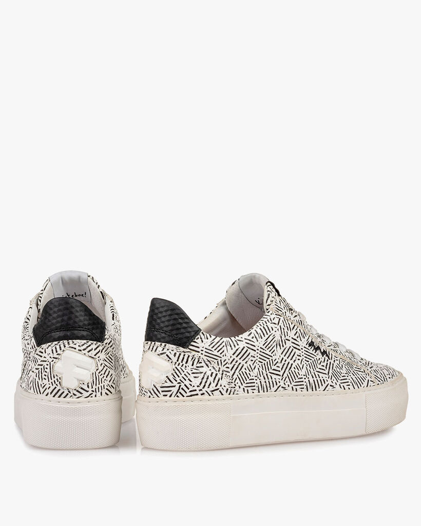 Sneaker zig-zag print black/white