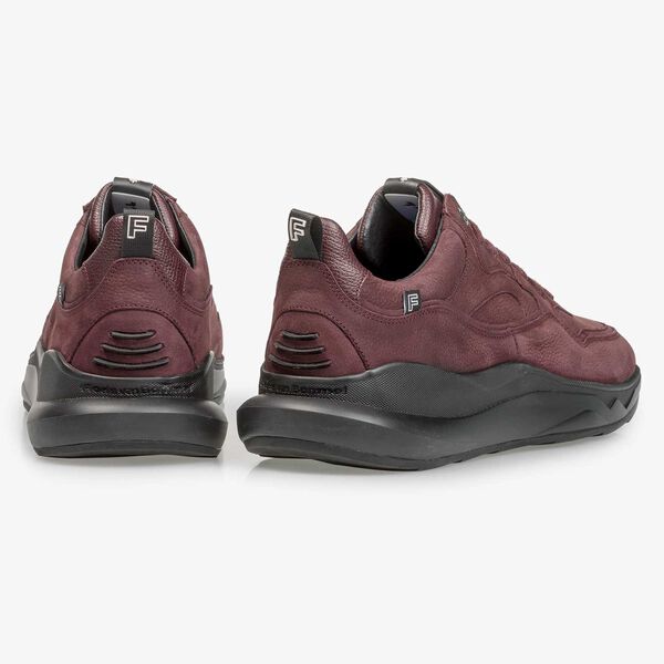Red nubuck leather with fine texture
