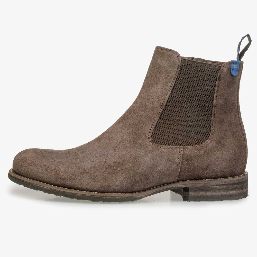 Wol gevoerde bruine su&egrave;de chelsea boot