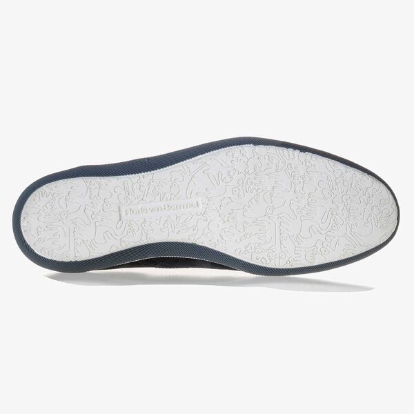 Dark blue suede leather brogue shoe