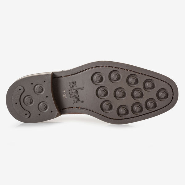 Boot cognac leer met print