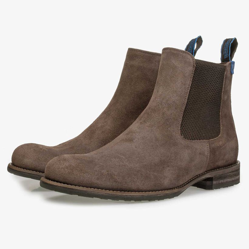 Wol gevoerde bruine su&egrave;de chelsea boot