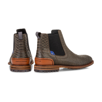 Chelsea boot reptielenprint groen