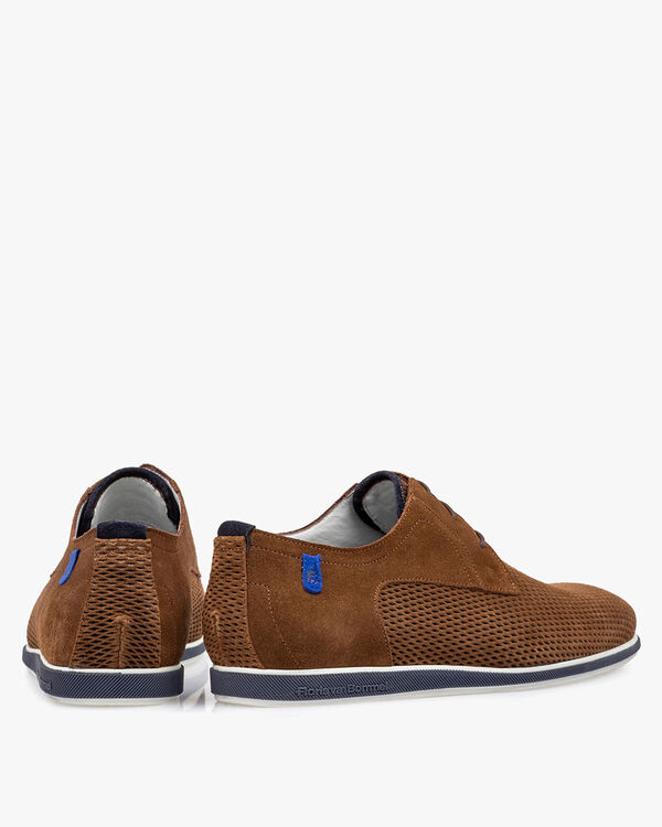 Veterschoen cognac su&egrave;de