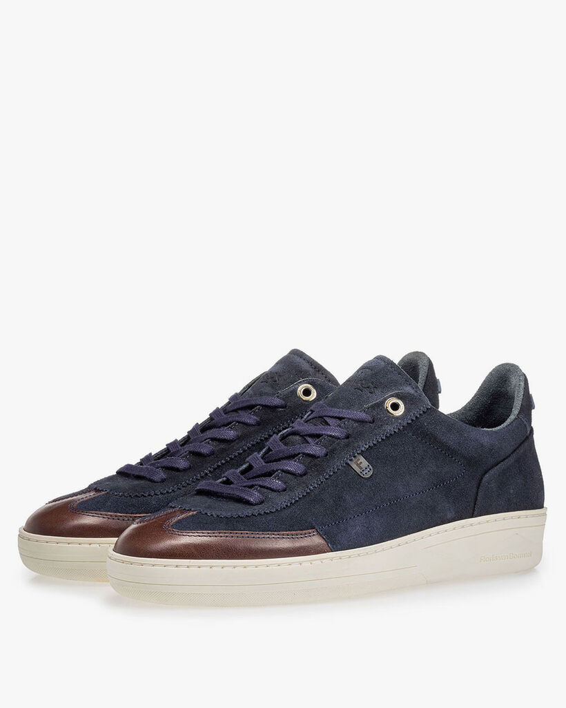 Sneaker su&egrave;de donkerblauw
