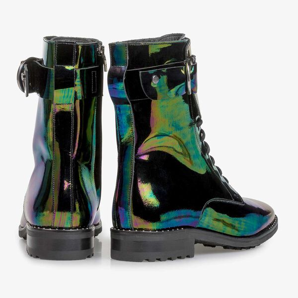 Multi-color veterboot van lakleer