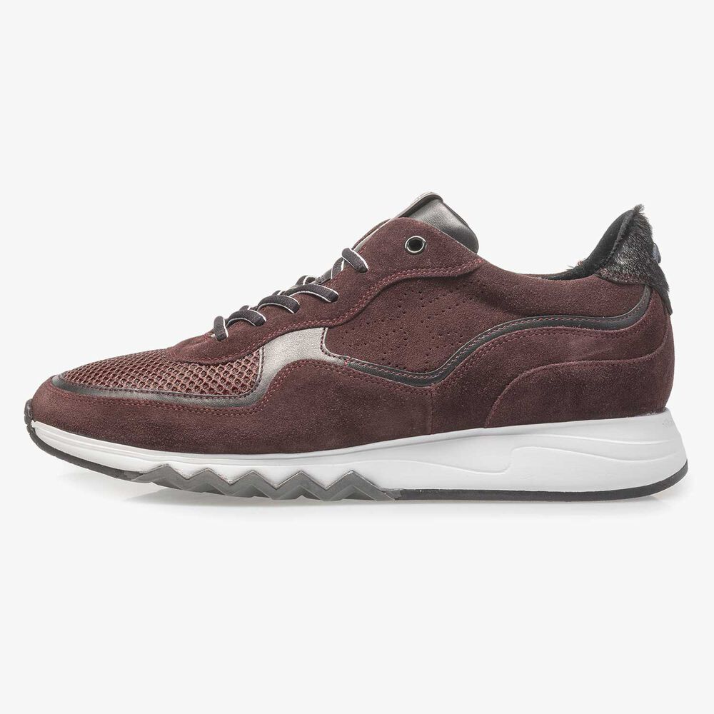Red suede leather sneaker